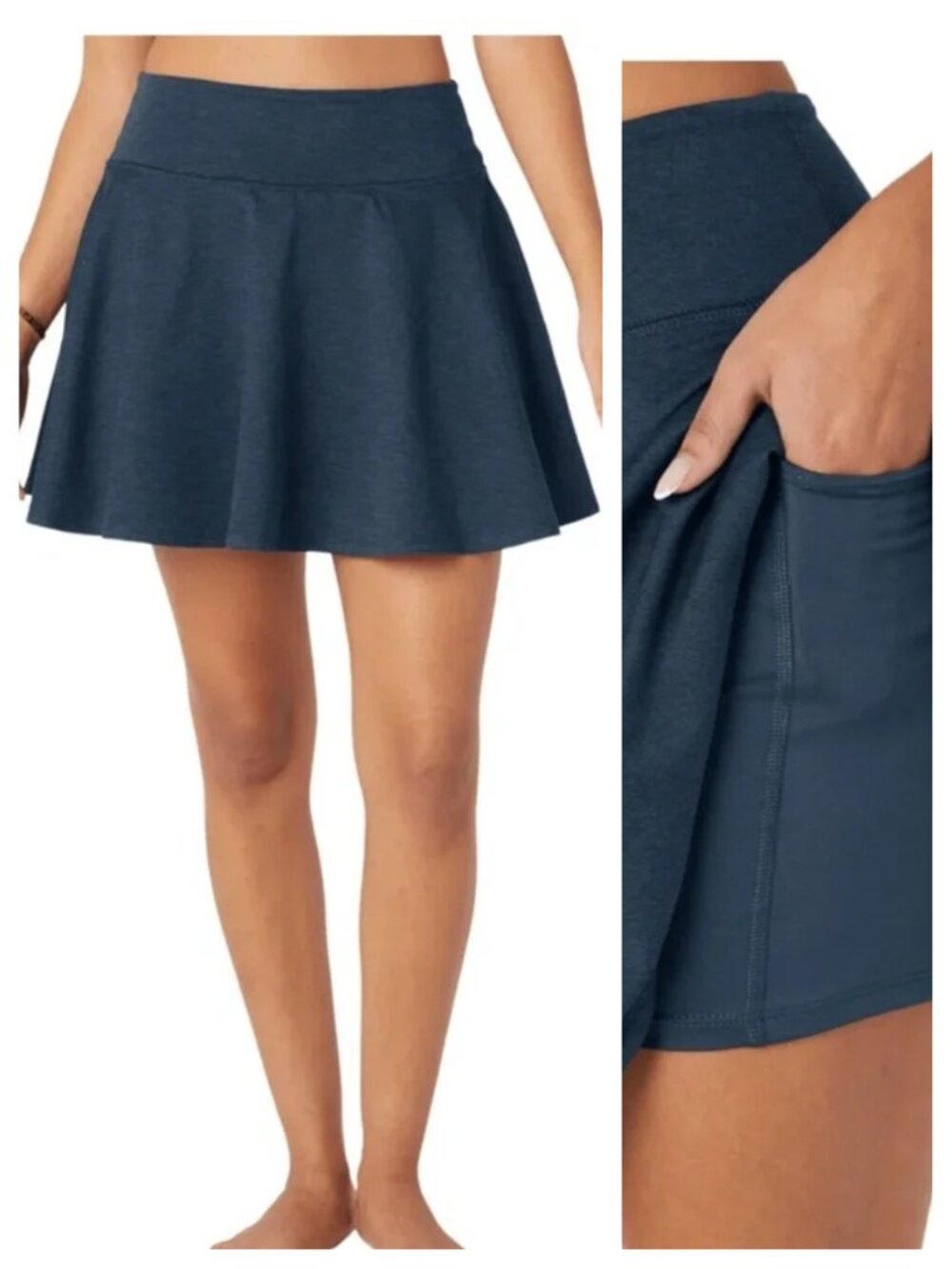 Beyond Yoga Spacedye Hot Shot Circle Skort L Navy Blue